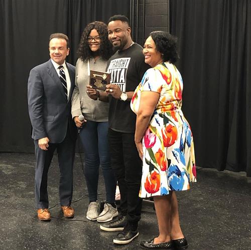 Michael Jai White w/ Mayor Ganim 